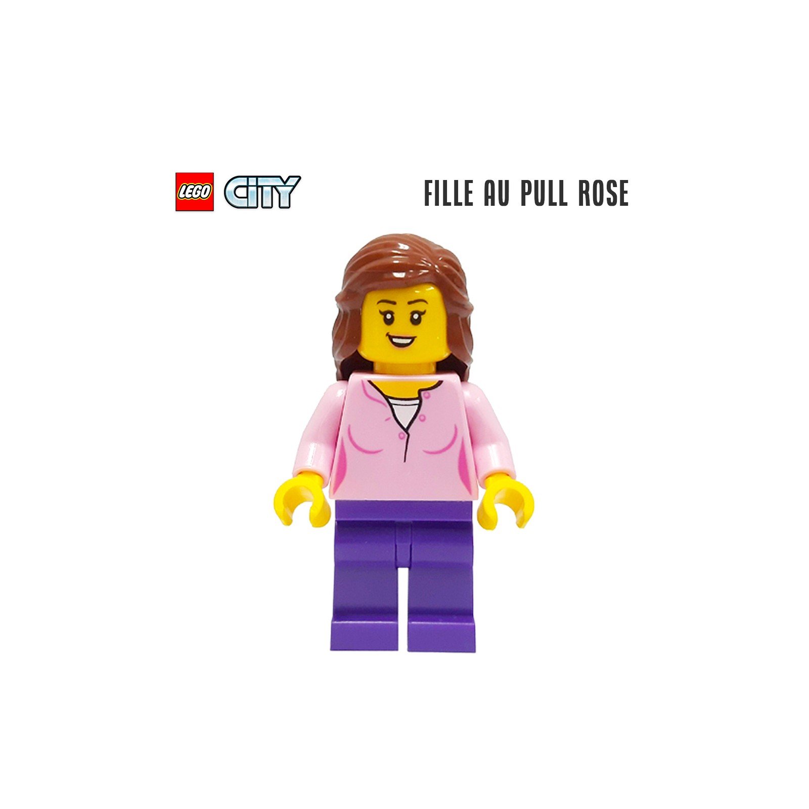 Minifigure LEGO® City - La fille au pull rose