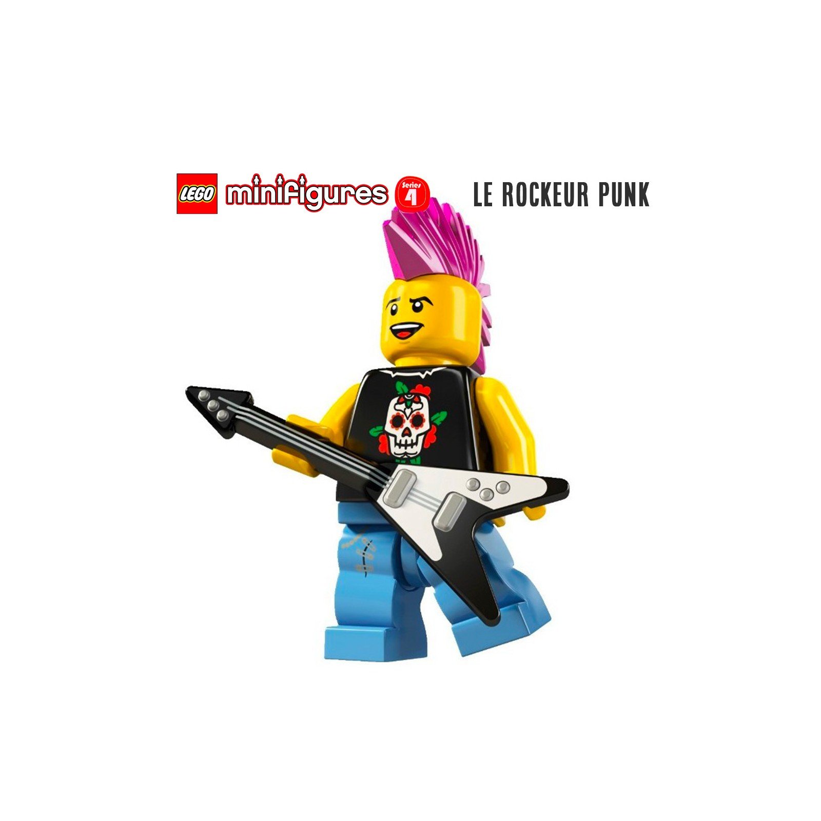 Minifigure LEGO® Série 4 - Le rockeur punk Minifigure LEGO® Série 4 - Le rockeur punk