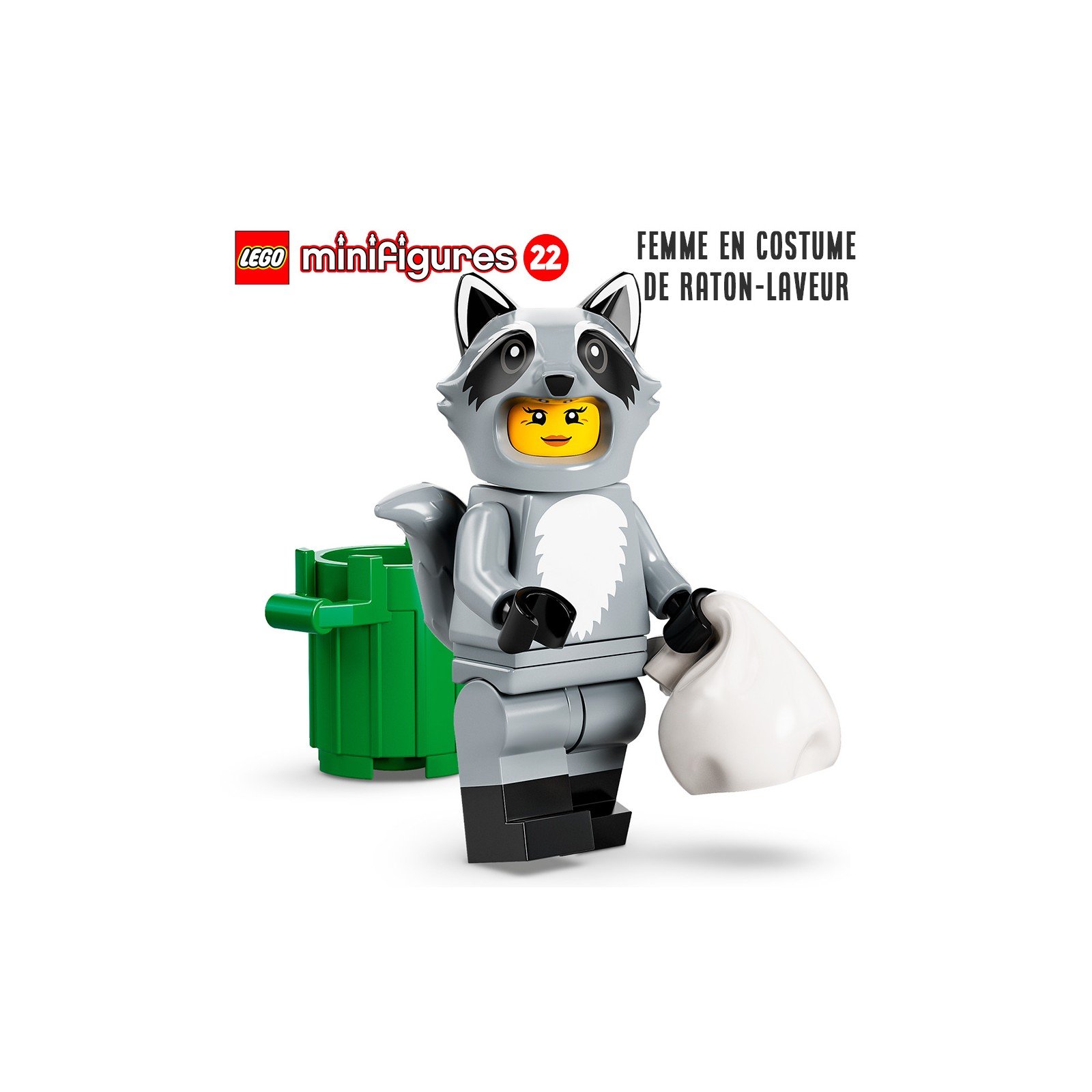 Minifigure LEGO® Série 22 - La femme en costume de raton-laveur