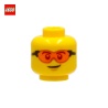 Tête de minifigurine avec lunettes oranges - Pièce LEGO® 73906