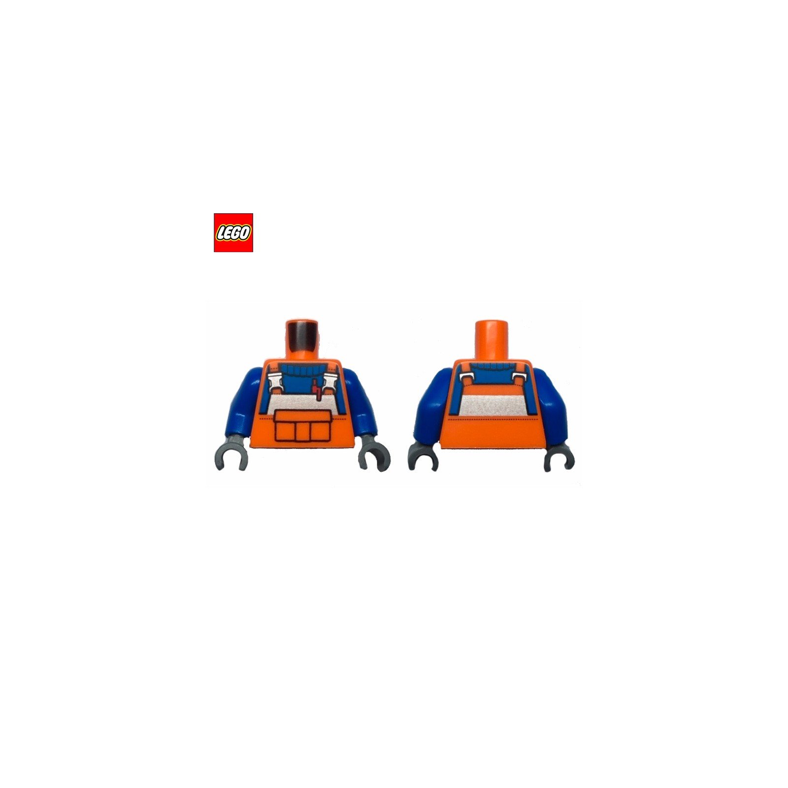 Torse (avec bras) ouvrier en salopette - Pièce LEGO® 76382