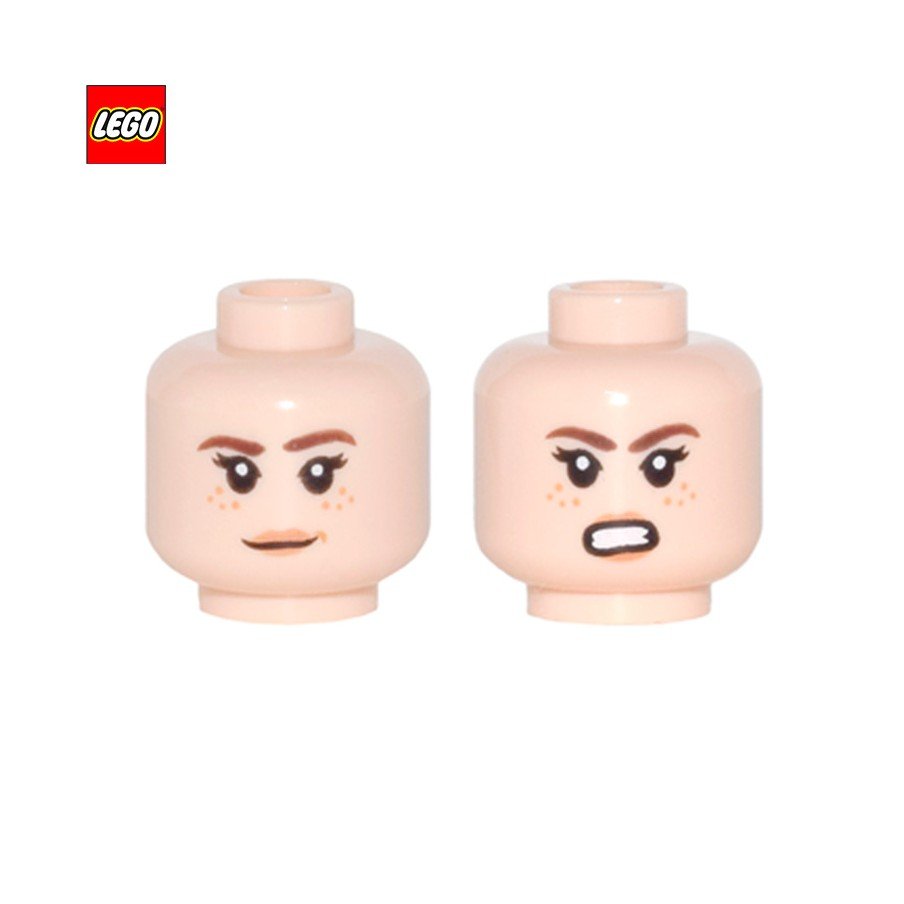 Tête de minifigurine (2 faces) femme avec tâches de rousseur - Pièce LEGO® 33920