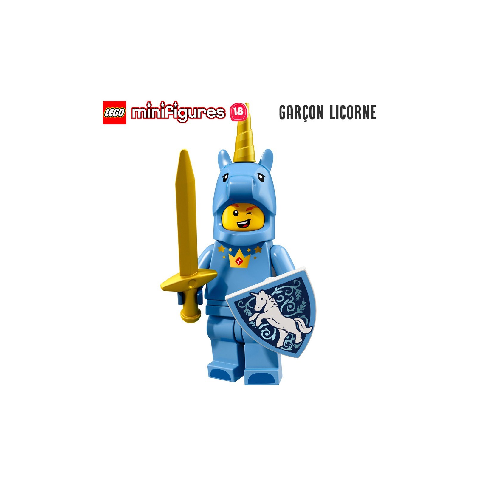 Minifigure LEGO® Série 18 - Le garçon Licorne - Super Briques