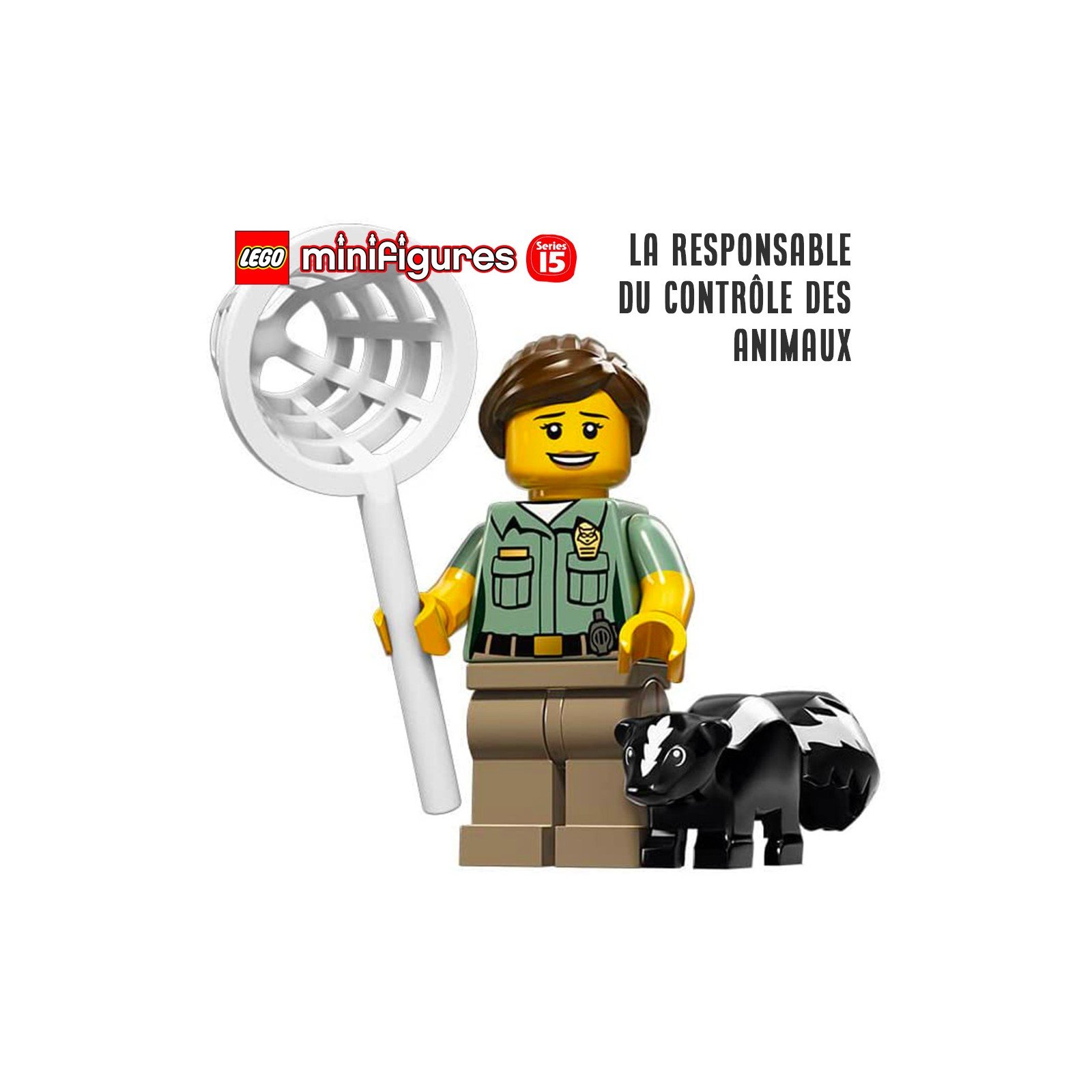 Minifigure LEGO® Série 15 - La responsable du contrôle des animaux - Super  Briques