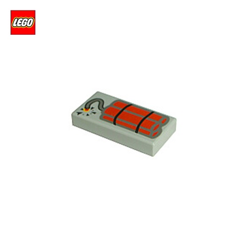 Tuile 1x2 bâton de dynamite - Pièce LEGO® 3069bpr0021