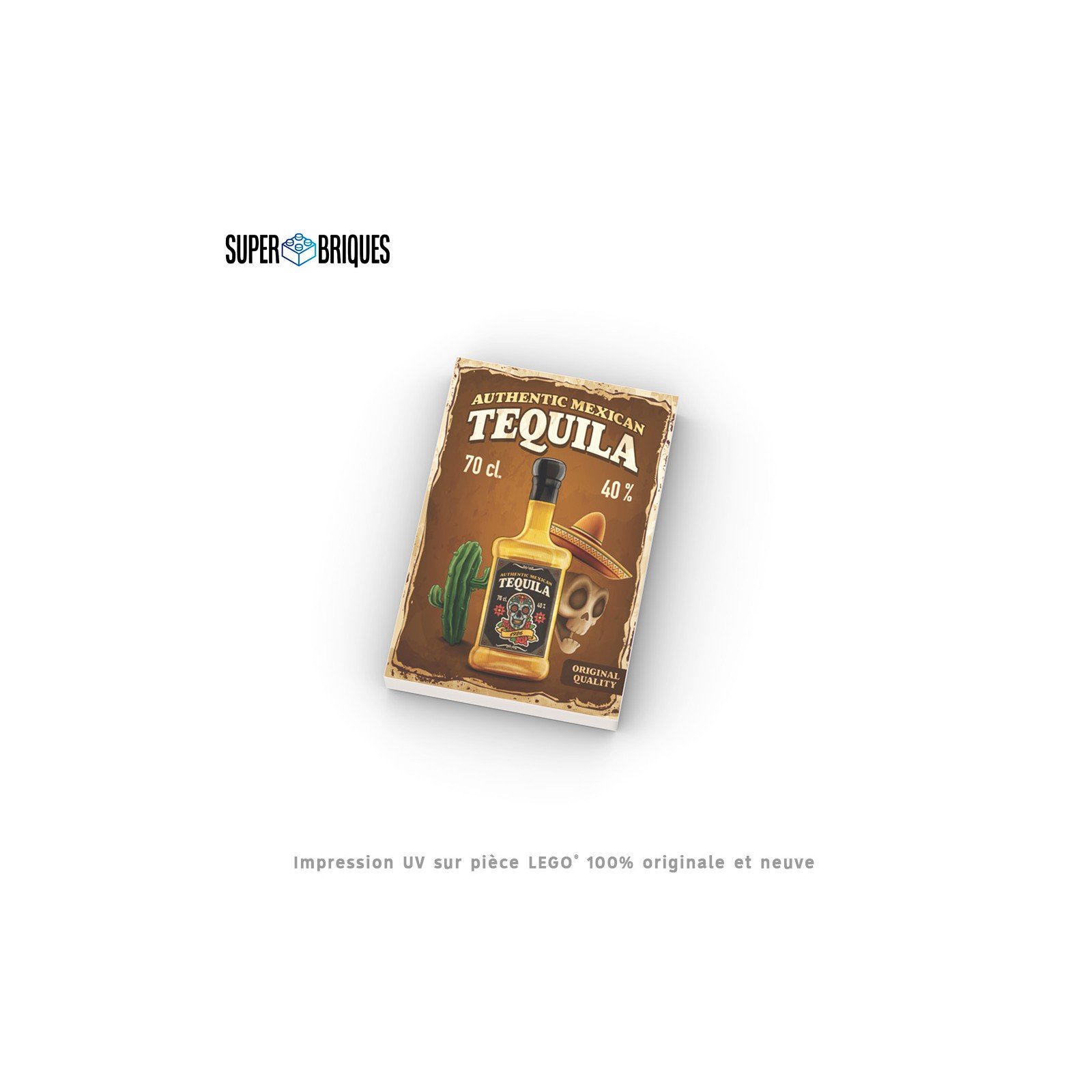 Affiche retro 2x3 "Tequila" - Pièce LEGO® customisée
