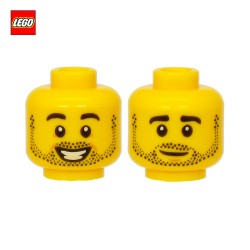 Tête de minifigurine (2 faces) Homme barbu - Pièce LEGO® 38344