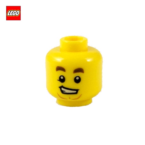 Tête de minifigurine homme au sourire crispé - Pièce LEGO® 38476