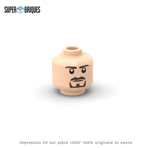Tête de minifigurine homme avec bouc - Pièce LEGO® customisée
