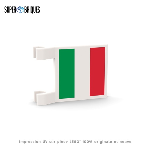 Drapeau Italie 2x2 avec clips - Pièce LEGO® customisée