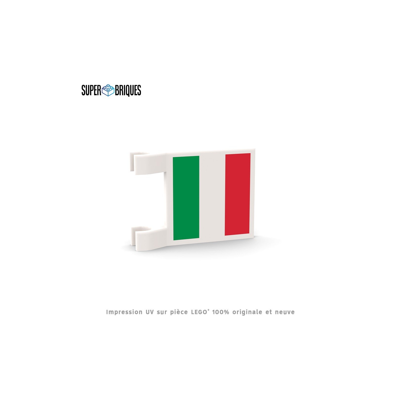 Drapeau Italie 2x2 avec clips - Pièce LEGO® customisée