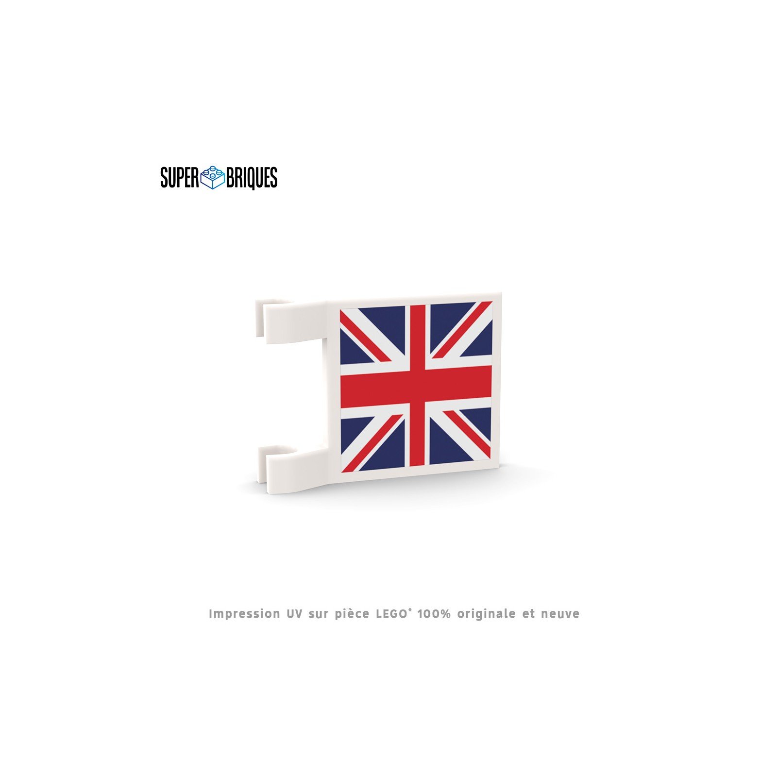 Drapeau Royaume-Uni 2x2 avec clips - Pièce LEGO® customisée