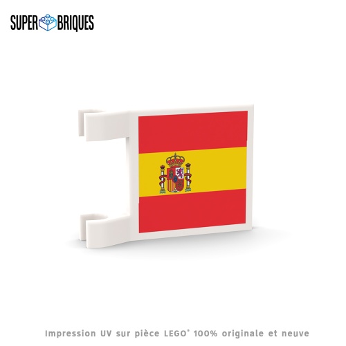 Drapeau Espagne 2x2 avec clips - Pièce LEGO® customisée