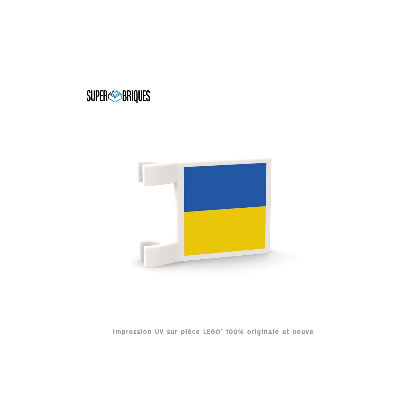 Drapeau Ukraine 2x2 avec clips - Pièce LEGO® customisée