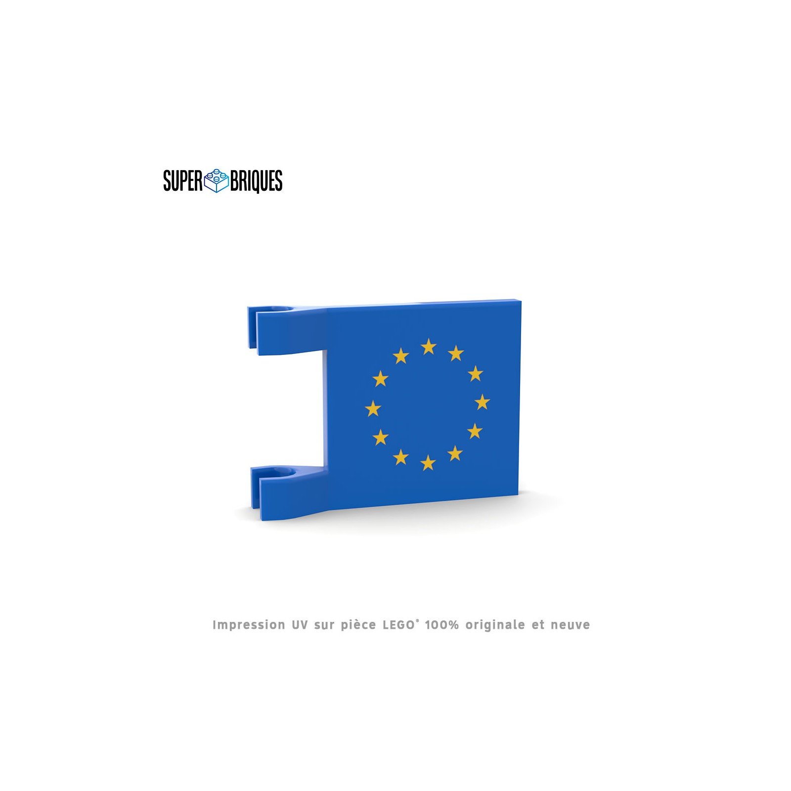 Drapeau Europe 2x2 avec clips - Pièce LEGO® customisée