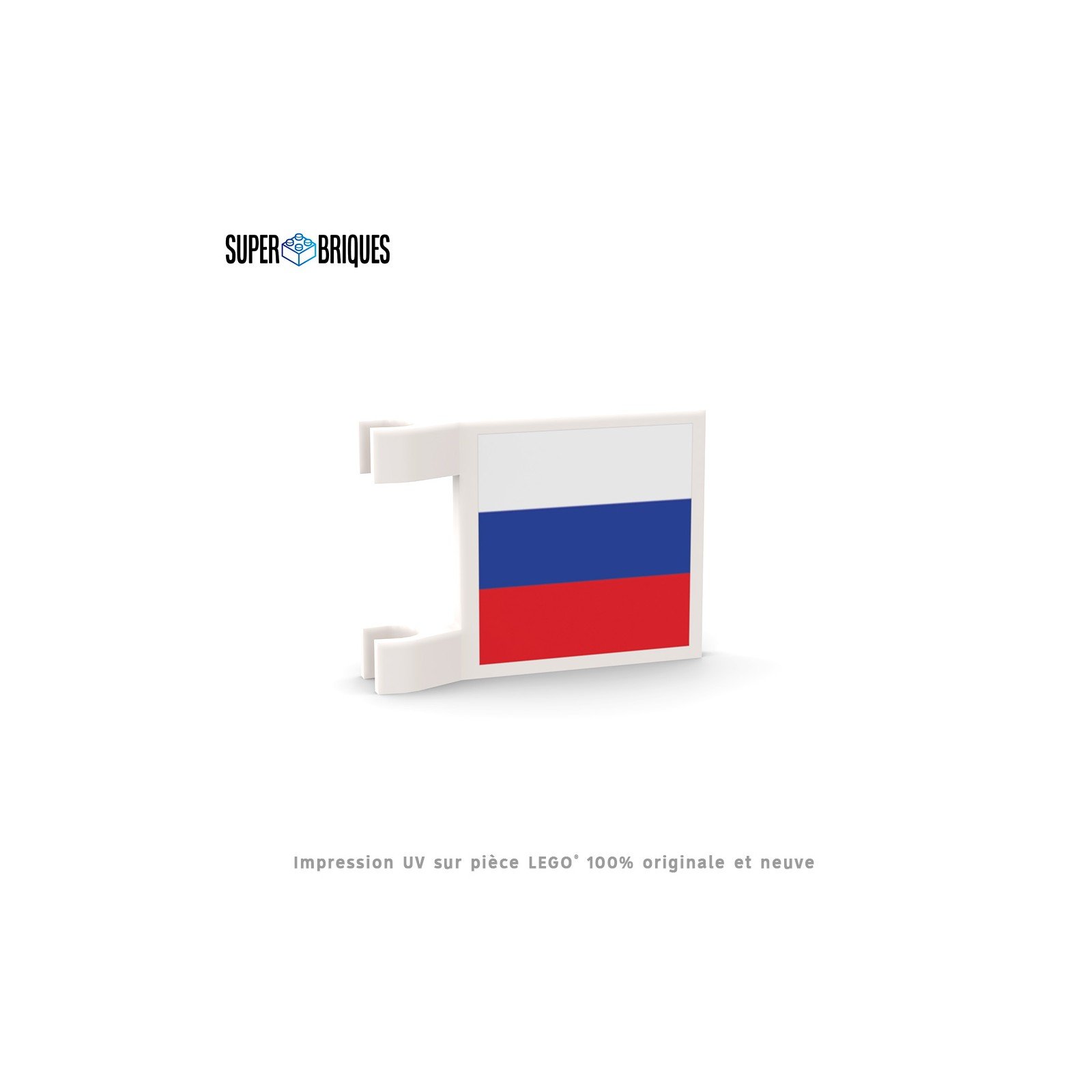 Drapeau Russie 2x2 avec clips - Pièce LEGO® customisée