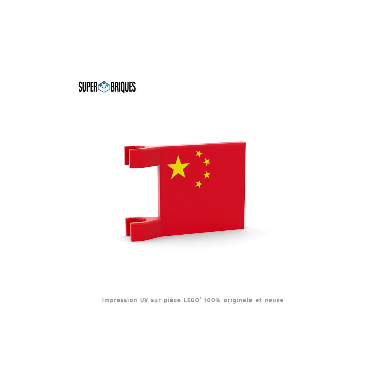 Drapeau Chine 2x2 avec clips - Pièce LEGO® customisée