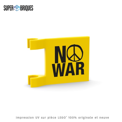 Drapeau "No War" 2x2 avec clips - Pièce LEGO® customisée