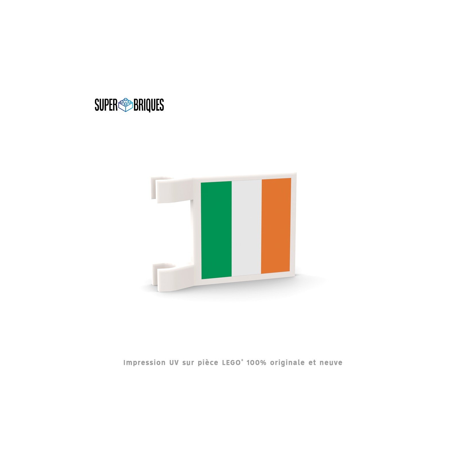Drapeau Irlande 2x2 avec clips - Pièce LEGO® customisée