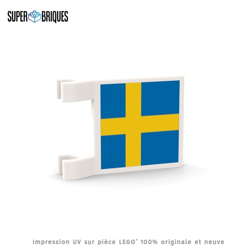 Drapeau Suède 2x2 avec clips - Pièce LEGO® customisée