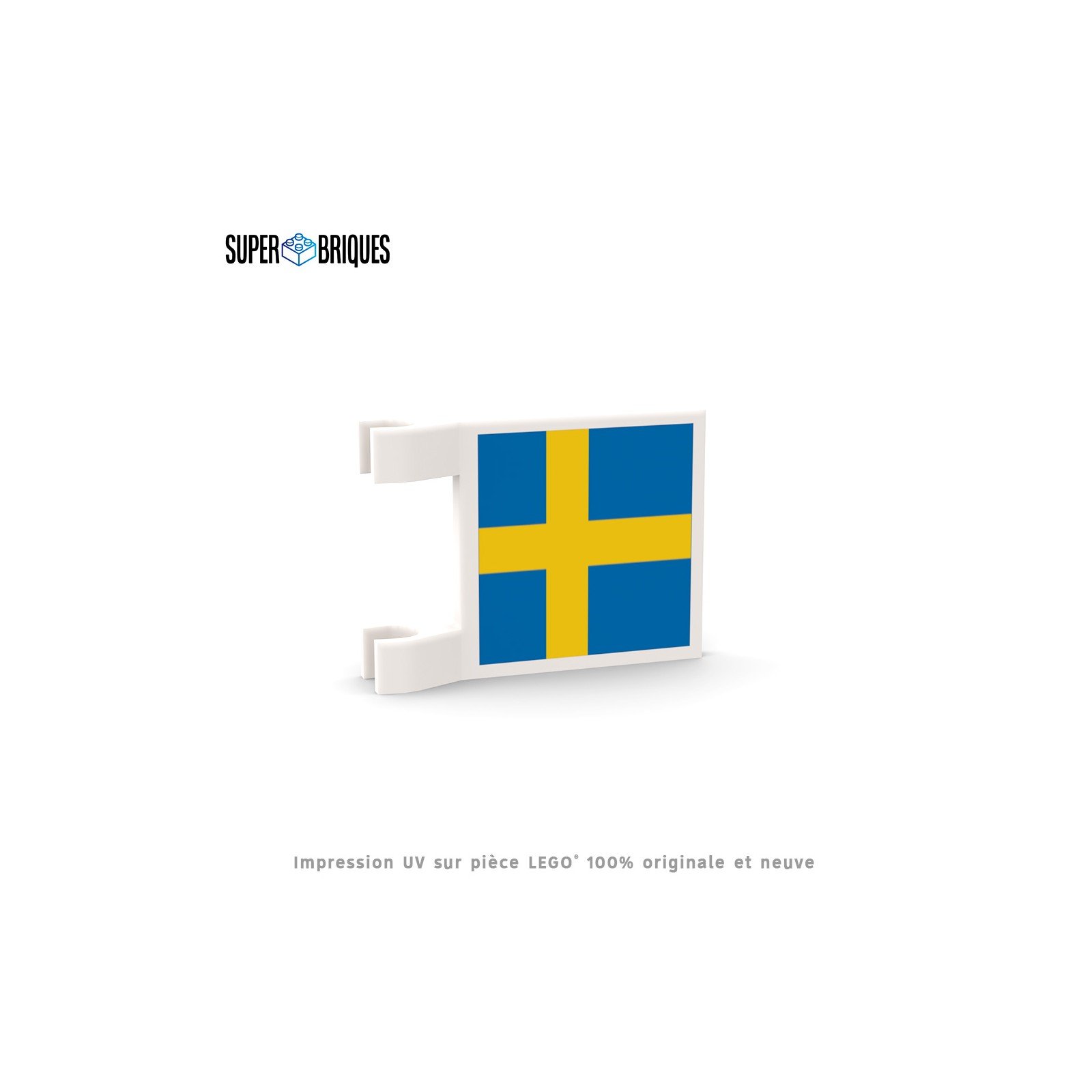 Drapeau Suède 2x2 avec clips - Pièce LEGO® customisée