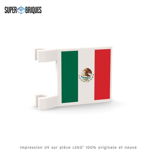 Drapeau Mexique 2x2 avec clips - Pièce LEGO® customisée