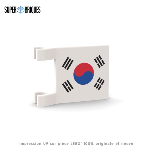 Drapeau Corée du sud 2x2 avec clips - Pièce LEGO® customisée
