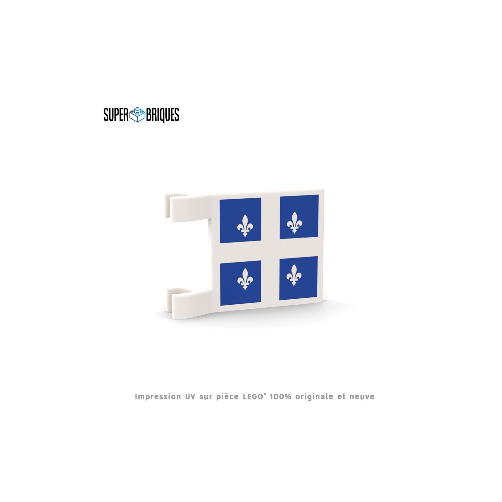 Drapeau Québec 2x2 avec clips - Pièce LEGO® customisée