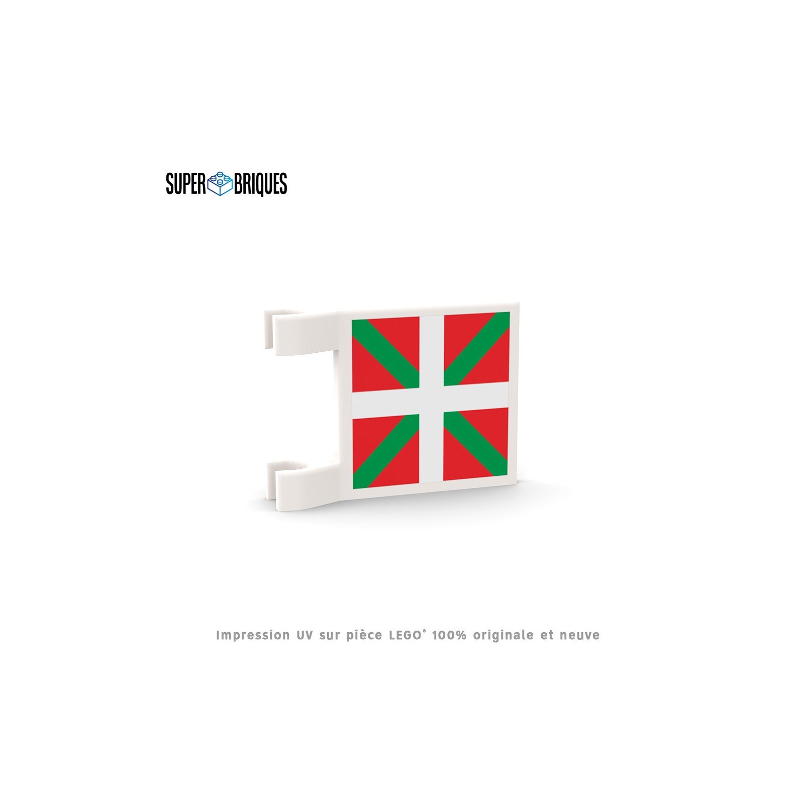 Drapeau Pays Basque 2x2 avec clips - Pièce LEGO® customisée
