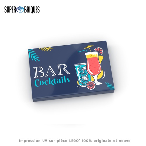Affiche 2x3 "Bar Cocktails" - Pièce LEGO® customisée