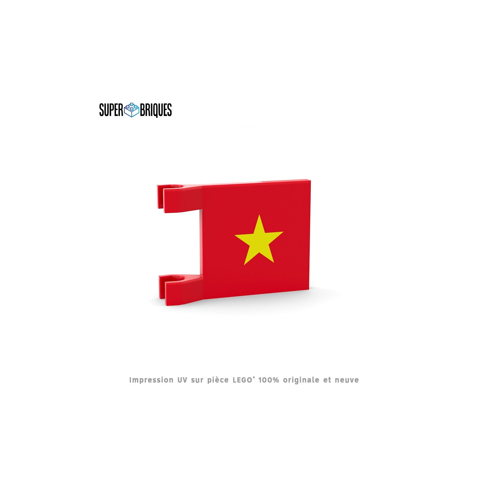 Drapeau Vietnam 2x2 avec clips - Pièce LEGO® customisée
