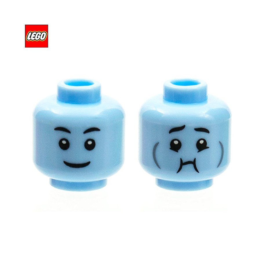 Tête de minifigurine (2 faces) sourire / écœuré  - Pièce LEGO® 3626cpr9783