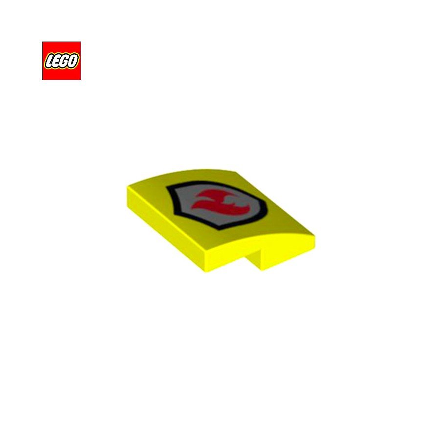 Brique courbée 2x2 logo pompiers - Pièce LEGO® 84783