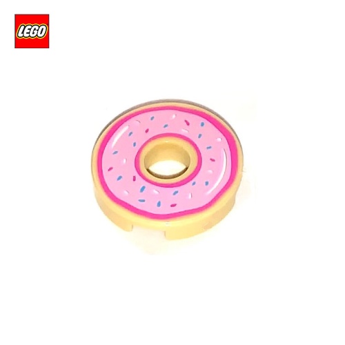 Tuile ronde 2x2 avec trou motif Donut - Pièce LEGO® 72190