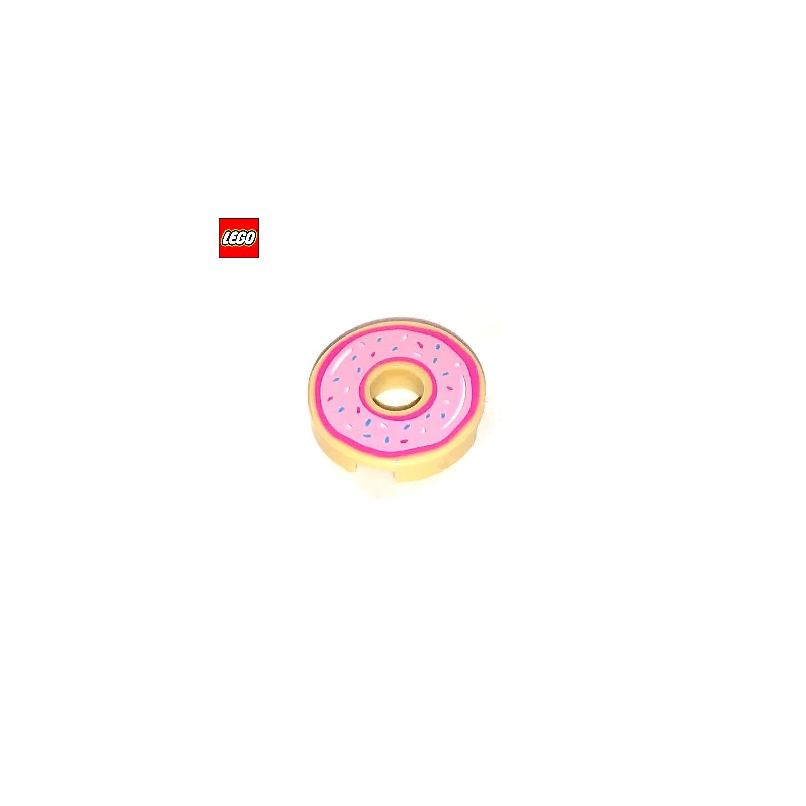 Tuile ronde 2x2 avec trou motif Donut - Pièce LEGO® 72190
