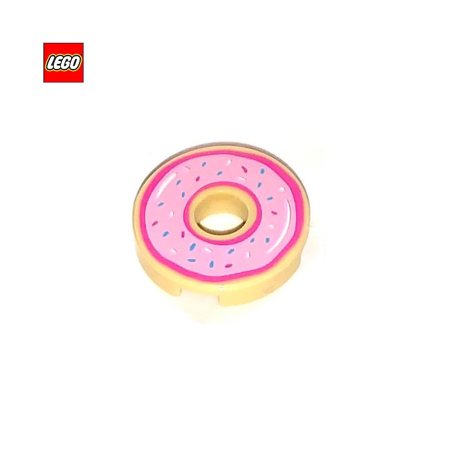 Tuile ronde 2x2 avec trou motif Donut - Pièce LEGO® 72190