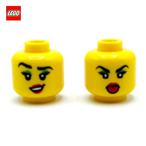 Tête de minifigurine (2 faces) Femme maquillée - Pièce LEGO® 77772