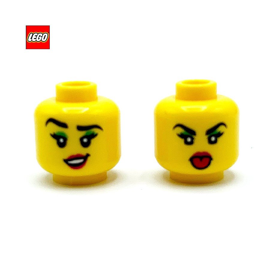 Tête de minifigurine (2 faces) Femme maquillée - Pièce LEGO® 77772