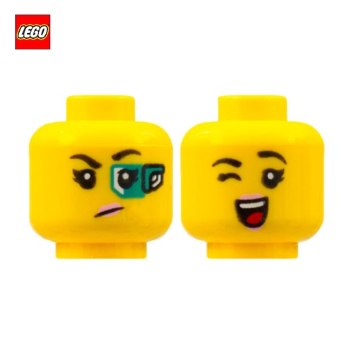 Tête de minifigurine (2 faces) Femme clin d'oeil - Pièce LEGO® 76822