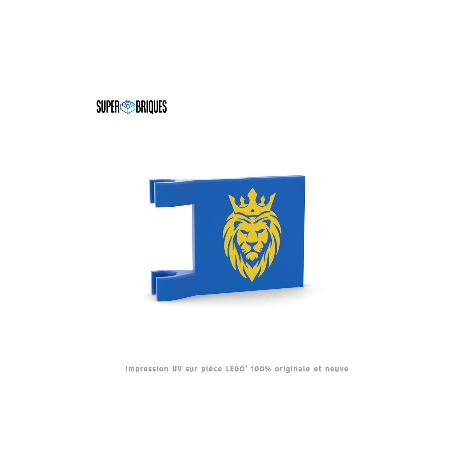 Drapeau Lion Royal 2x2 avec clips - Pièce LEGO® customisée