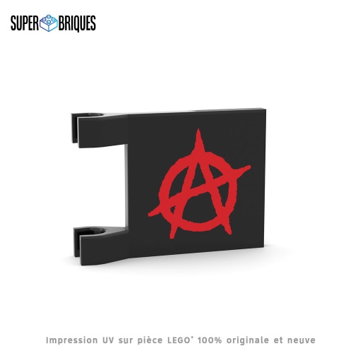 Drapeau Anarchiste 2x2 avec clips - Pièce LEGO® customisée