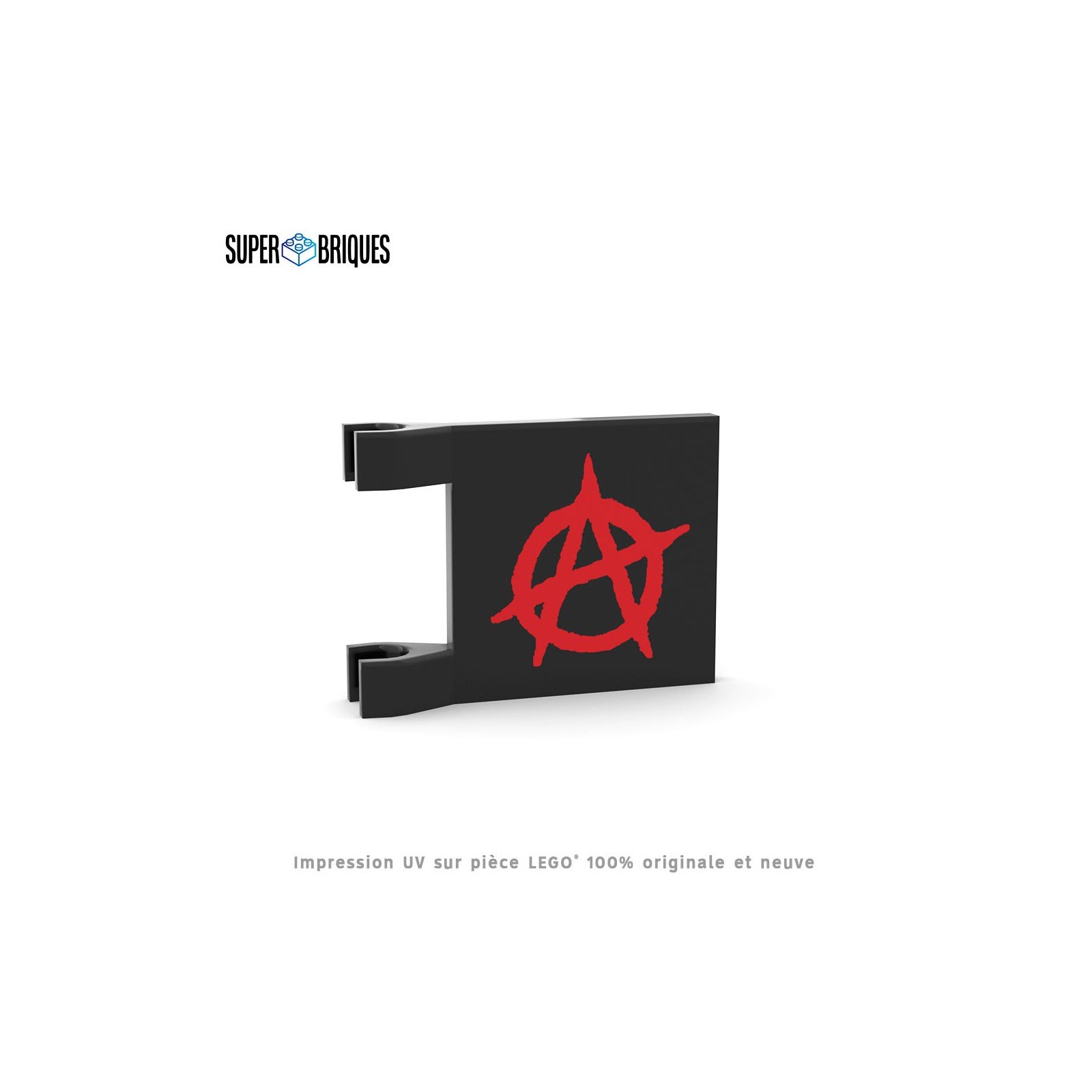Drapeau Anarchiste 2x2 avec clips - Pièce LEGO® customisée