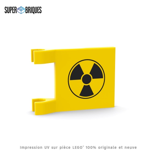 Drapeau logo nucléaire 2x2 avec clips - Pièce LEGO® customisée