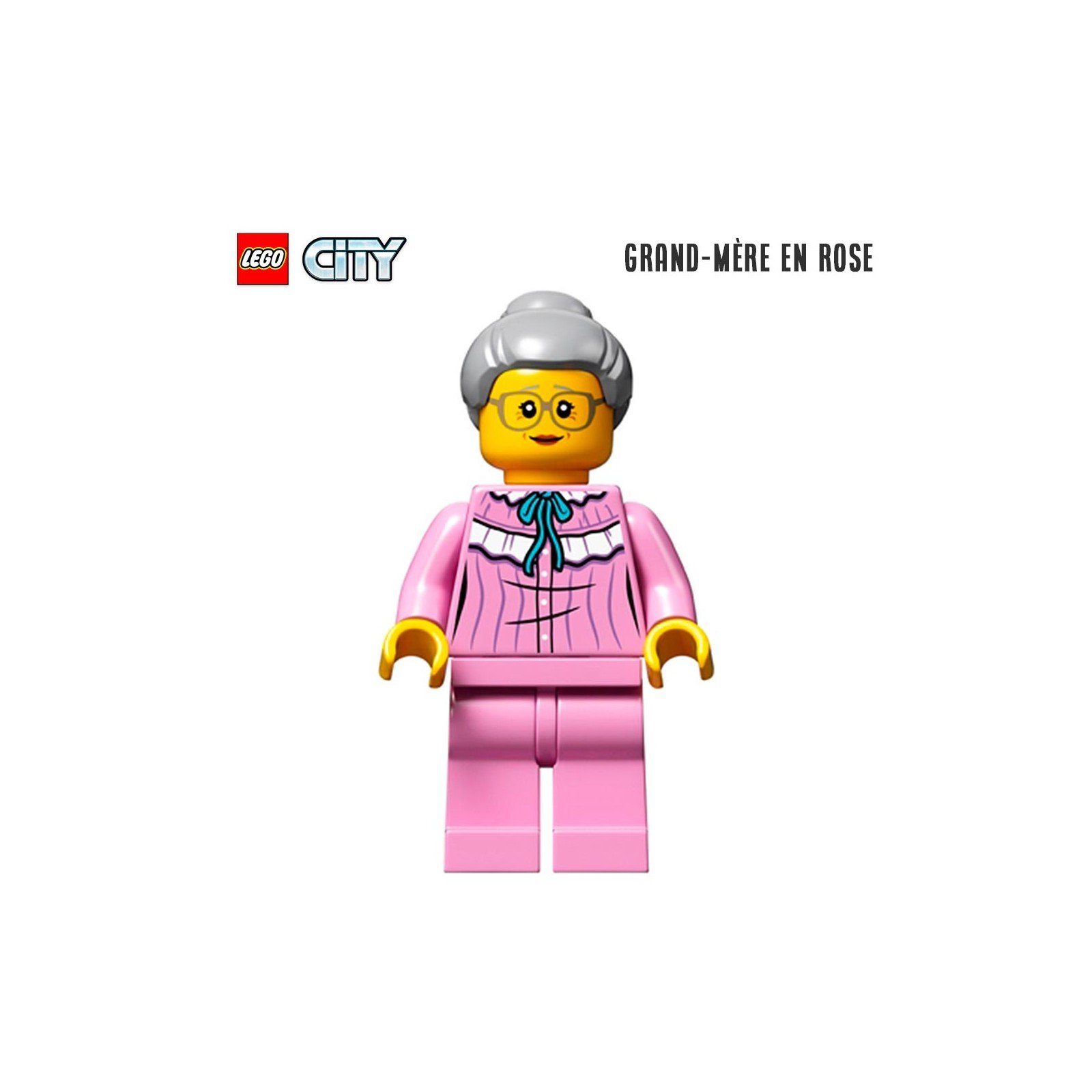 Minifigure LEGO® City - La grand-mère en rose