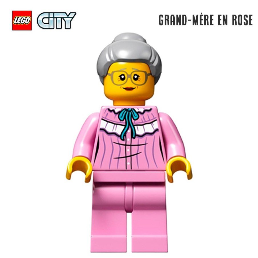 Minifigure LEGO® City - La grand-mère en rose