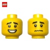 Minifigure Head (2 Sides) Man Smile / Worried - LEGO® Part 99045