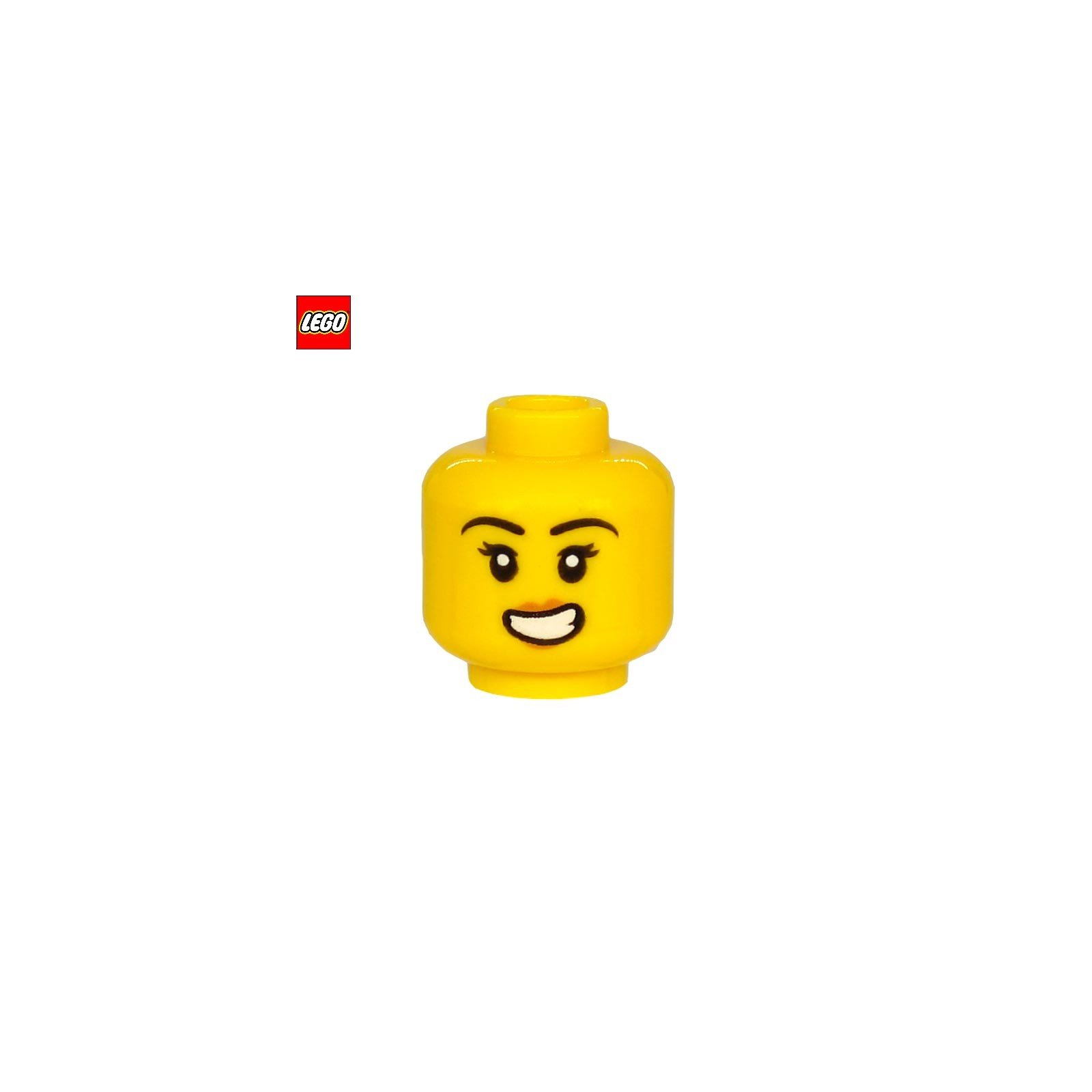 Tête de minifigurine femme avec large sourire - Pièce LEGO® 66156