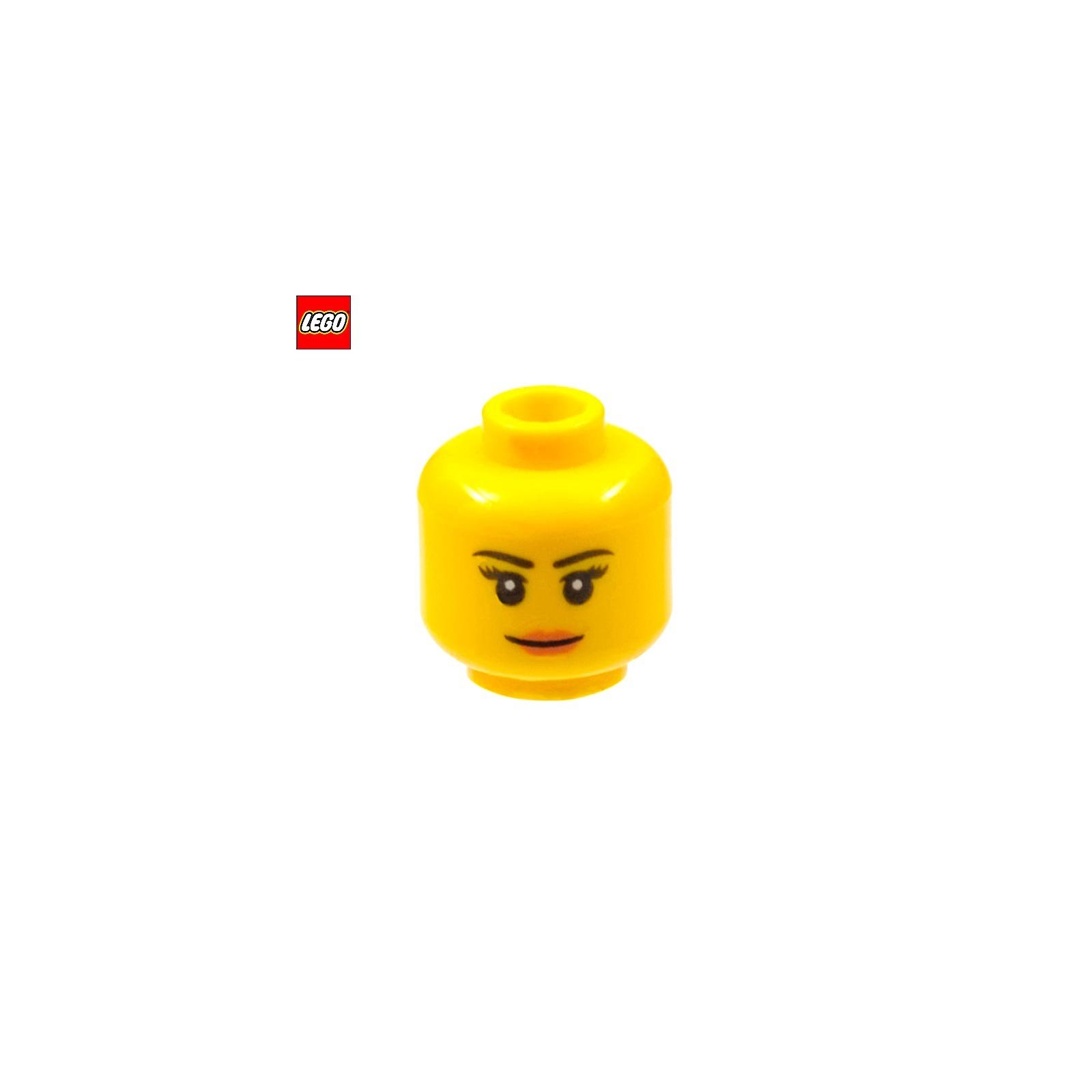Tête de minifigurine femme avec léger sourire - Pièce LEGO® 19541