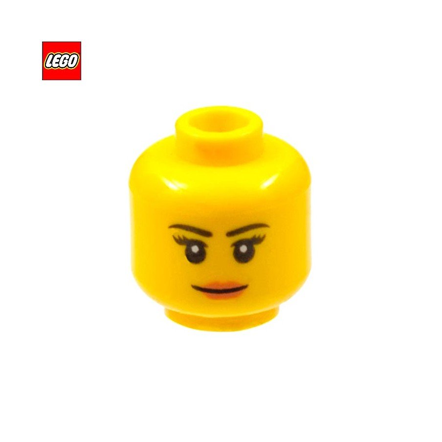 Minifigure Head Woman with Shy Smile - LEGO® Part 19541