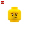 Minifigure Head Man with Crooked Smile - LEGO® Part 19546